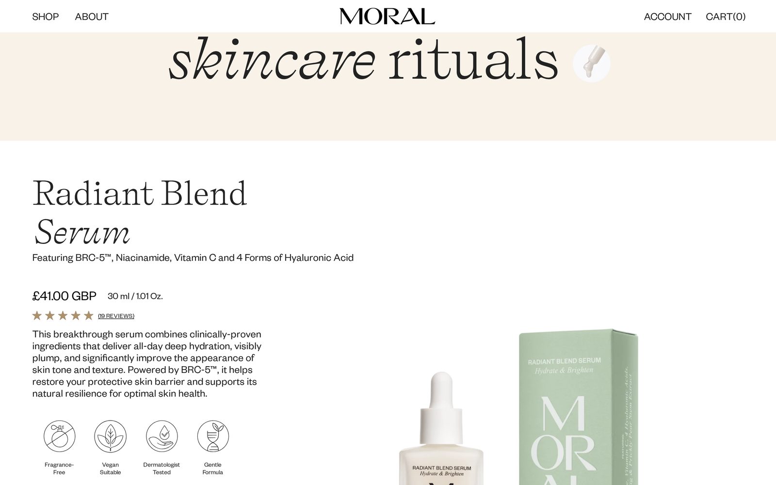 Moral Skin product detail section