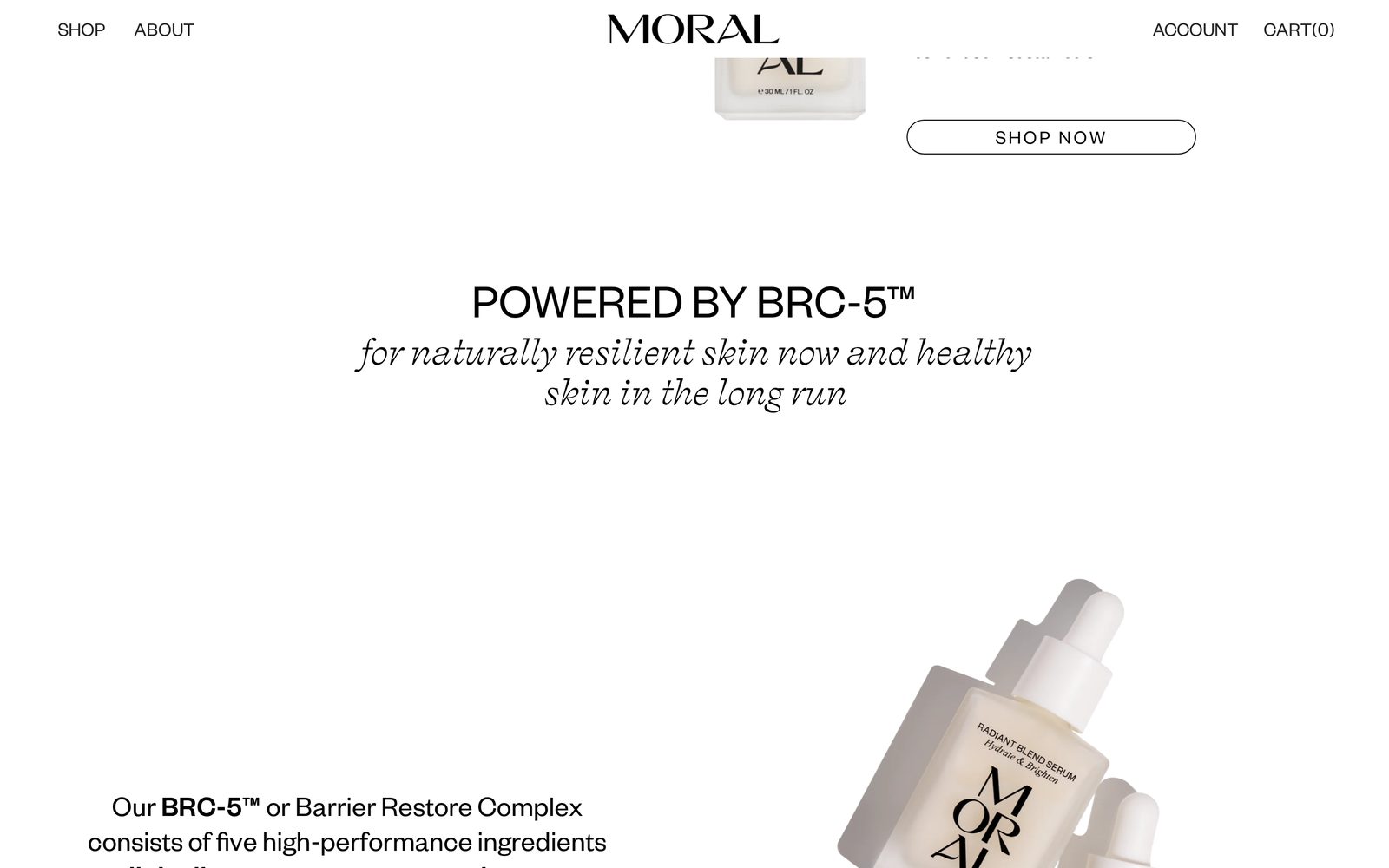 Moral Skin ingredient story section